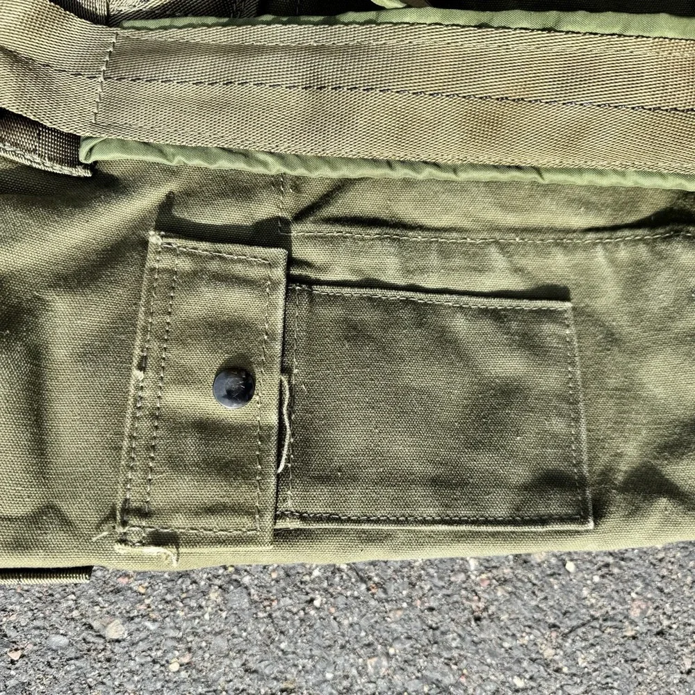 Military Duffle Bag Rucksack W/straps Canvas TOP LOAD Army Olive Green Brown USA